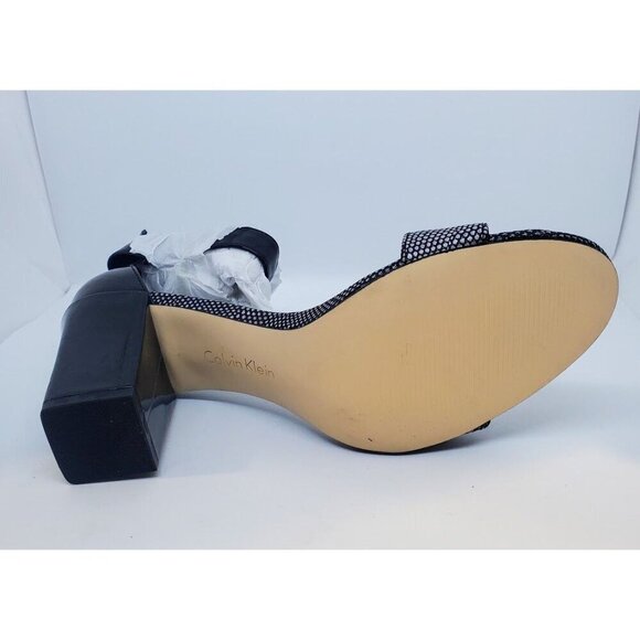 Calvin Klein Caliana Lizard Pattern w/Patent Leather Block Heel Sandals 10M - Picture 8 of 8